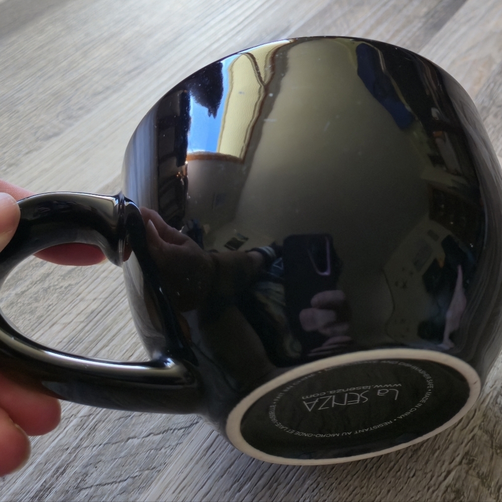 La Senza North Pole Coffee Mug Reindeer Black Gold Festive Holiday Kitchenware - Picture 6 of 7